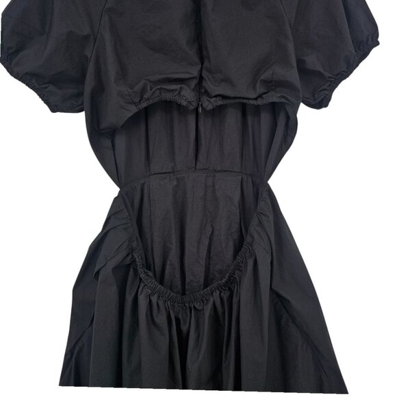 J. Crew Womens Plus Size 14 Black Side Cutout Poplin Midi Dress - Picture 7 of 14